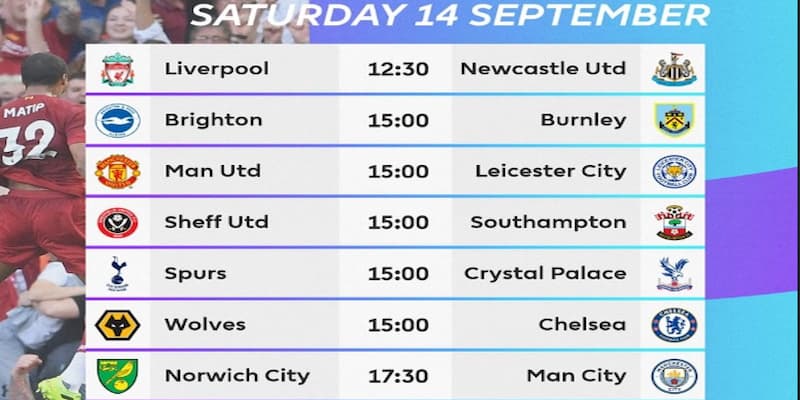 Cược dựa trên lịch thi đấu bóng đá Ngoại hạng Anh